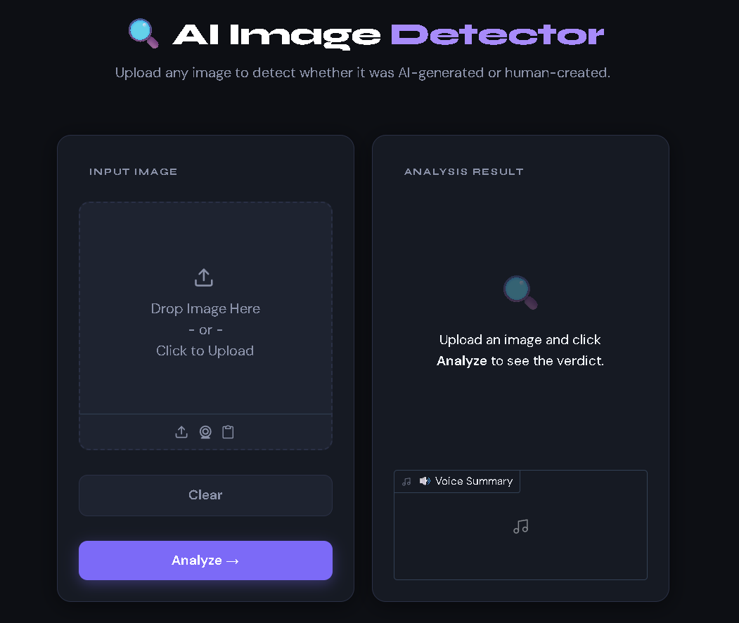 Zero AI Synthetic Media Detector